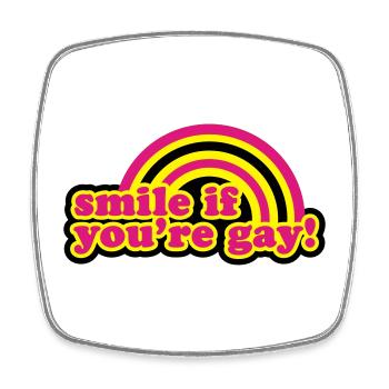 smile if you're gay - Magnet carré - blanc - Devant