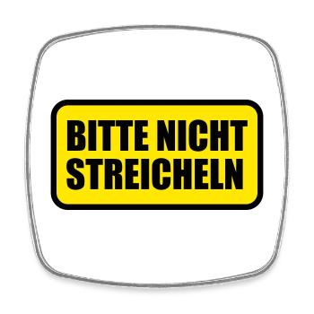 Bitte nicht streicheln | anfassen - Magnet carré - blanc - Devant