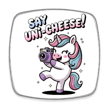 Sagen Sie Uni-Cheese! - Viereckiger Kühlschrankmagnet - Weiß - Vorne