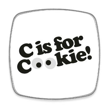 C is for Cookie - Viereckiger Kühlschrankmagnet - Weiß - Vorne