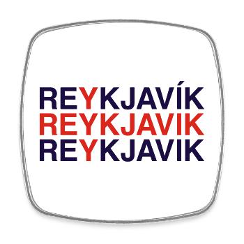 REYKJAVIK Iceland Island Flagge - Viereckiger Kühlschrankmagnet - Weiß - Vorne