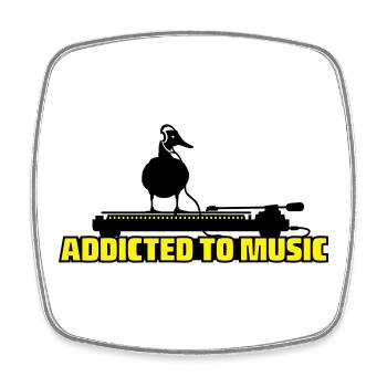 addicted to music - DJ music - Viereckiger Kühlschrankmagnet - Weiß - Vorne