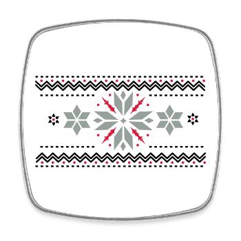 Un motif en étoile dans le style norvégien - Magnet carré - blanc - Devant