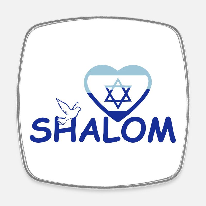 Shalom - Peace for Israel - Square fridge magnet - white