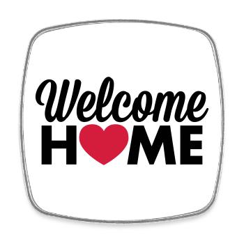 Coeur de Welcome Home - Magnet carré - blanc - Devant