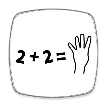 Witziges 2+2=4 Mathematik Shirt - Viereckiger Kühlschrankmagnet - Weiß - Vorne