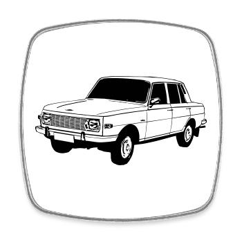 Wartburg , Oldtimer Kult , DDR Legende ...(25) - Viereckiger Kühlschrankmagnet - Weiß - Vorne