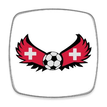 football suisse - Magnet carré - blanc - Devant