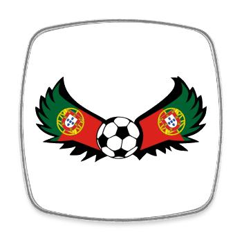 Fussball Portugal - Viereckiger Kühlschrankmagnet - Weiß - Vorne