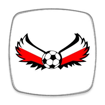 Fussball Polen - Viereckiger Kühlschrankmagnet - Weiß - Vorne