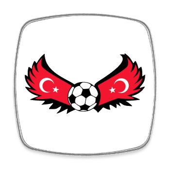 Fussball Türkei - Viereckiger Kühlschrankmagnet - Weiß - Vorne