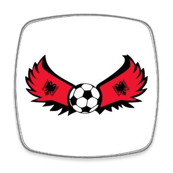 Fussball Albanien - Viereckiger Kühlschrankmagnet - Weiß - Vorne