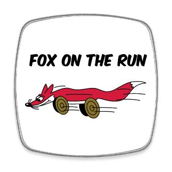 fox on the run - Viereckiger Kühlschrankmagnet - Weiß - Vorne