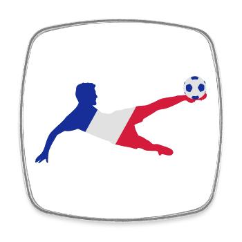 Französicher Fussballer - Viereckiger Kühlschrankmagnet - Weiß - Vorne