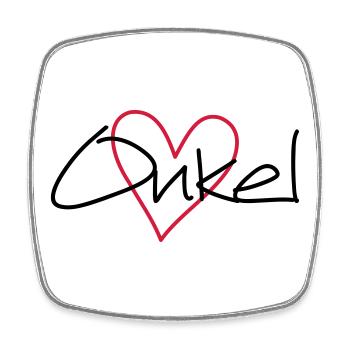Onkel Herz Geschenk Liebe Patenonkel Geburtstag - Viereckiger Kühlschrankmagnet - Weiß - Vorne