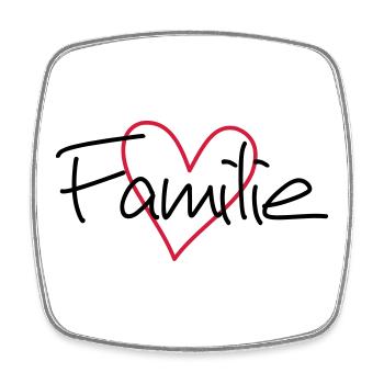 Familie Herz Liebe Gemeinschaft Zusammenhalt - Viereckiger Kühlschrankmagnet - Weiß - Vorne