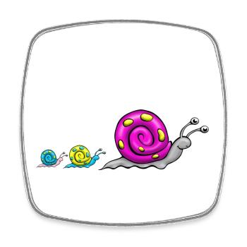 Snail family comic - Square fridge magnet - white - Front