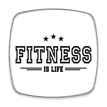 Fitness ist das Leben II - Viereckiger Kühlschrankmagnet - Weiß - Vorne