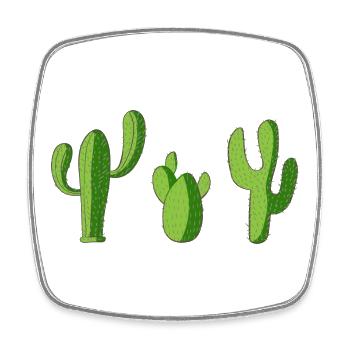 cactus - Square fridge magnet - white - Front