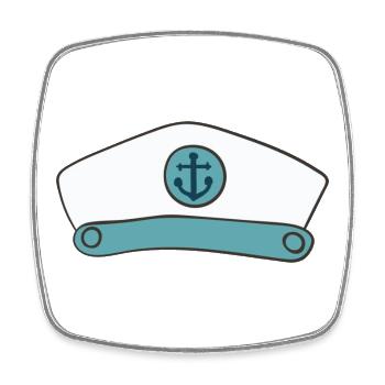 skipper - Square fridge magnet - white - Front