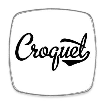 2541614 15442962 croquet - Square fridge magnet - white - Front