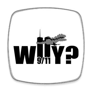 Why - Viereckiger Kühlschrankmagnet - Weiß - Vorne