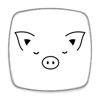 Porcinet visage de porcelet - Magnet carré - blanc - Devant