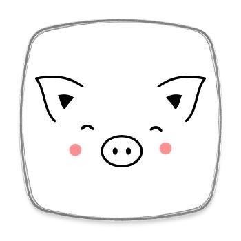 Schwein Sau Schweinchen Ferkel Eber I Geschenkidee - Viereckiger Kühlschrankmagnet - Weiß - Vorne