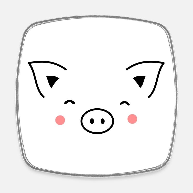 Pig sow piglet piglet boar I gift idea - Square fridge magnet - white