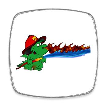 Feuerdrache Feuerwehrheld Geschenk - Viereckiger Kühlschrankmagnet - Weiß - Vorne