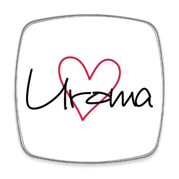 Uroma Herz Liebe werdende Oma Geschenk - Viereckiger Kühlschrankmagnet - Weiß - Vorne