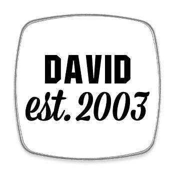 David est 2003 - Viereckiger Kühlschrankmagnet - Weiß - Vorne