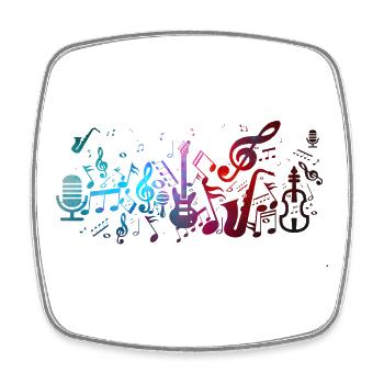 Musik - Viereckiger Kühlschrankmagnet - Weiß - Vorne