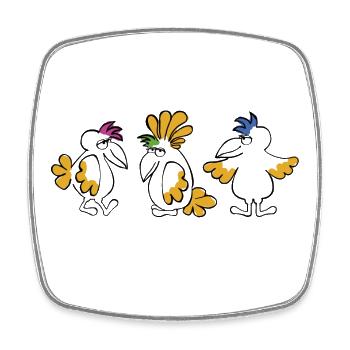 Schräge Vögel - Viereckiger Kühlschrankmagnet - Weiß - Vorne