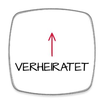 Verheiratet Pfeil Hochzeit Partnerlook - Viereckiger Kühlschrankmagnet - Weiß - Vorne