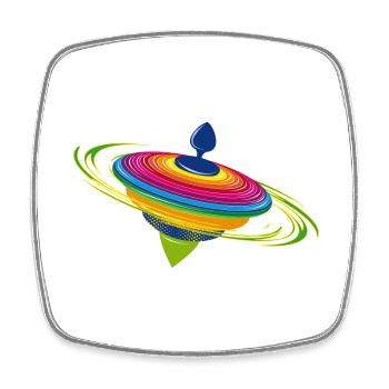 colorful top - Square fridge magnet - white - Front
