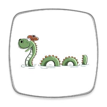 Nessie Seeungeheuer In Schottland - Comic - Fun - Viereckiger Kühlschrankmagnet - Weiß - Vorne