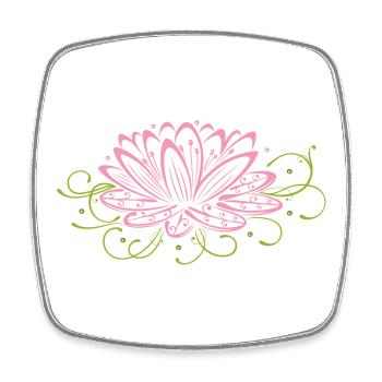 Large lotus flower, lotus, lotus flower. - Square fridge magnet - white - Front