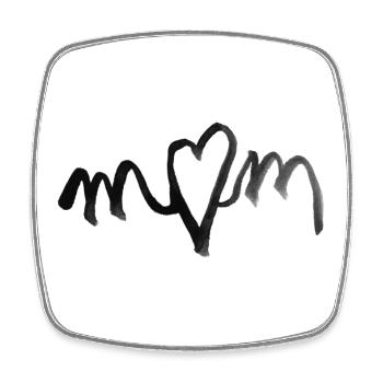 I heart MOM love - le cadeau de la fête des mères - Magnet carré - blanc - Devant