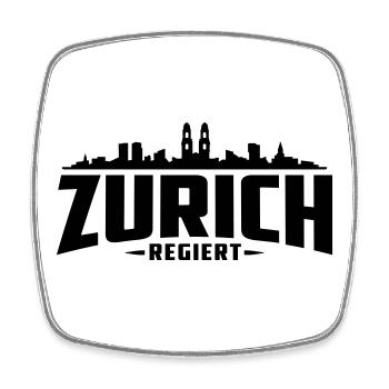 Zürich Regiert für Zürcher | Züri isch ois - Viereckiger Kühlschrankmagnet - Weiß - Vorne
