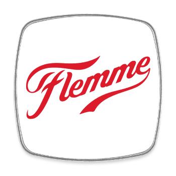 flemme - Magnet carré - blanc - Devant