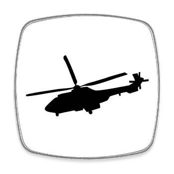 Hubschrauber - Viereckiger Kühlschrankmagnet - Weiß - Vorne