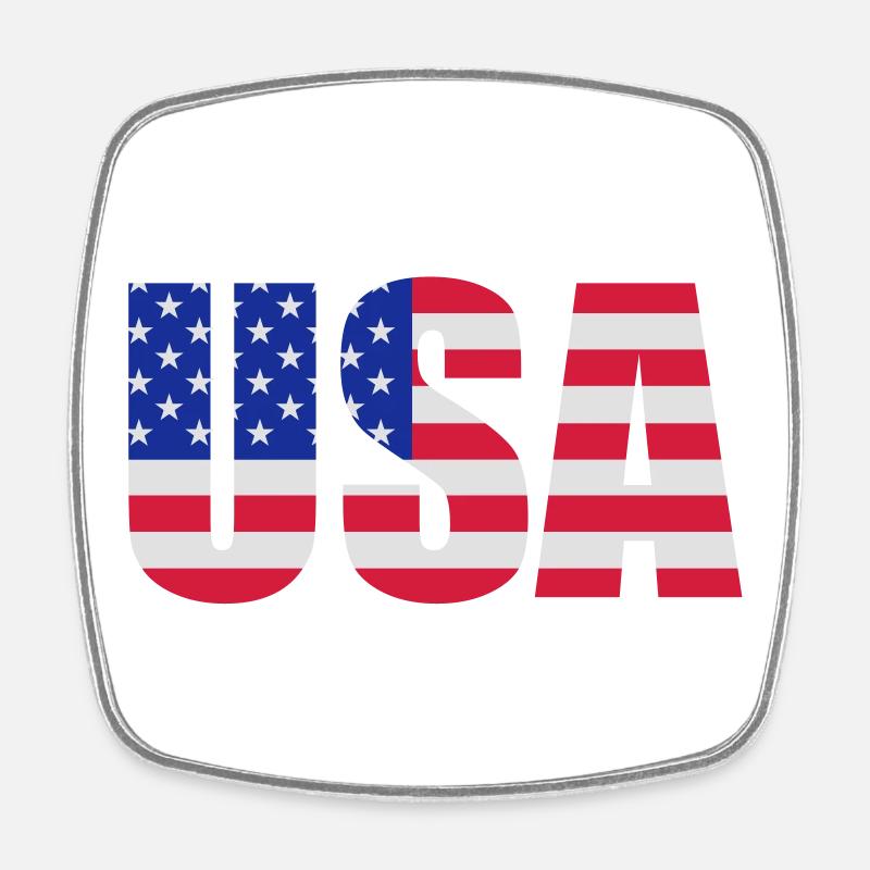 American flag - Square fridge magnet - white
