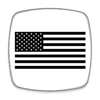 Black US flag - Viereckiger Kühlschrankmagnet - Weiß - Vorne