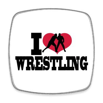wrestling - Viereckiger Kühlschrankmagnet - Weiß - Vorne