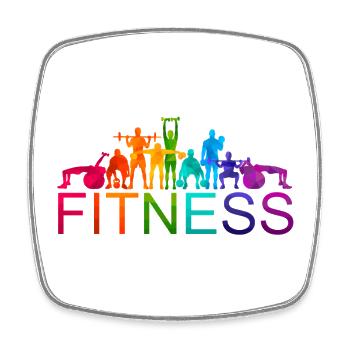 Diverse Colorful Fitness Athletes - Square fridge magnet - white - Front