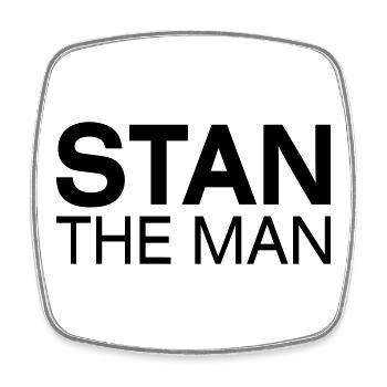 Stan the man - Square fridge magnet - white - Front