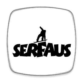 Serfaus Snowboard Snowboarding - Viereckiger Kühlschrankmagnet - Weiß - Vorne