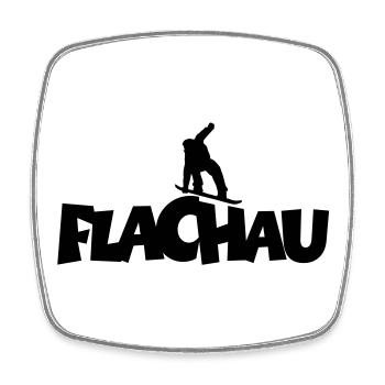 Flachau Snowboard Snowboarding - Viereckiger Kühlschrankmagnet - Weiß - Vorne