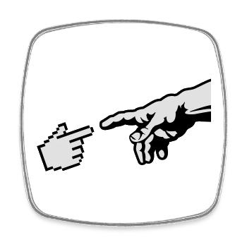 Hand of god Michelangelo - Square fridge magnet - white - Front